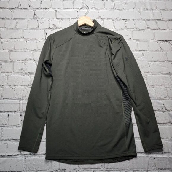 Under Armour Green Coldgear Reactor Fitted LongSleeve Top Size S - Picture 1 of 13